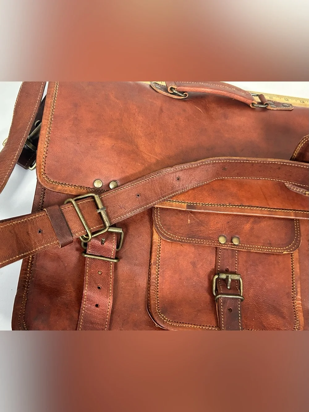 Komal’s Passion Genuine Leather Messenger Bag Briefcase Satchel Laptop Travel
